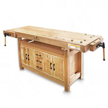 BAMATO Workbench WORK-1945 with built-in cabinet in solid wood